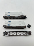 Kato 106-6167 BNSF CSX Gunderson Maxi IV Double stack car (missing load 1 car) N SCALE Used Damaged Box