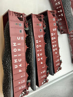 MTH Premier 20-97059 Union Pacific 4-Bay Hopper 6 Car Set O SCALE Used Excellent Damaged Box