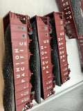 MTH Premier 20-97059 Union Pacific 4-Bay Hopper 6 Car Set O SCALE Used Excellent Damaged Box