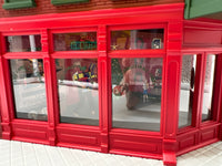 MTH Railking 30-90093 Christmas Store Opposite Corner Building w/Blinking Sign. O SCALE Like New