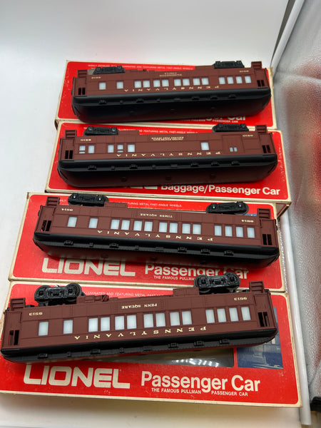 Lionel 6-9510, 6-9513, 6-9514, 6-9515 Pennsylvania Railroad Passenger Car Set (Set of 4) O Scale Used Excellent