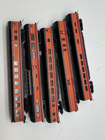 Con-Cor Southern Pacific SP Daylight Passenger Car Set (5 cars) w/ Upgraded Couplers N SCALE Used Excellent No Box