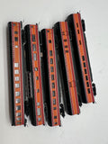 Con-Cor Southern Pacific SP Daylight Passenger Car Set (5 cars) w/ Upgraded Couplers N SCALE Used Excellent No Box