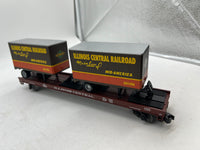 MTH Premier 20-98138 Illinois Central Flat Car w/ trailers O SCALE. Like New