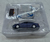 SAAB BLUE CAR WITH LIFT AND TOOL BOX AND SIGN (SWEDISH) APPROX O SCALE Like New No Box