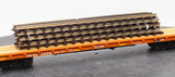 MTH Premier 20-95147 Norfolk Southern 60' Flat Car w(4) ScaleTrax 10" Straights O SCALE Like New Damaged Box