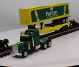 K-Line K-22050 Puritan Trailer and Flat Car Withv Tractor O SCALE Used