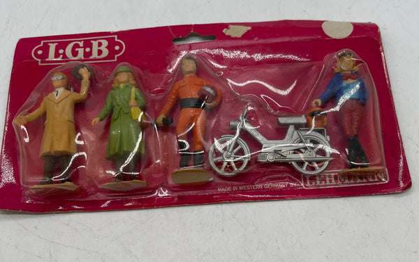 LGB 5048 Standing traveler Figures -- Bike Handle Needs Reglued G SCALE Used Excellent