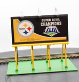 MTH 30-90326 Lighted Billboard Pittsburgh Steelers O SCALE Like New