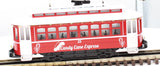 MTH Railking 30-5237 Christmas Bump-n-Go Trolley With LED Lights Candy Cane Express O SCALE Like New
