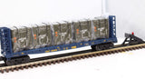 MTH Railking 30-76602 CSX RailKing Flat Car - w/Bulkheads & LCL Containers O SCALE Like New