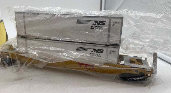 MTH Railking 30-4205C Norfolk Southern Husky Stack Car DTTX 59786 w ETD O SCALE Used Excellent Damaged Box
