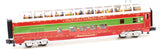 MTH Railking 30-68135 Christmas 60' Streamlined Full-Length Vista Dome Car w/LED Lights O SCALE Like New