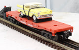 MTH Rugged Rails 33-7604 Burlington Flat Car w/1957 Chevy O SCALE Like New