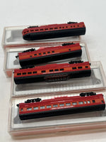 Arnold Set of 4 (5402, 5412, 5422, 5432) Southern Pacific SP Passenger Cars N SCALE Used Excellent