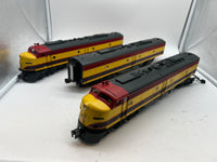 MTH Premier 20-2207-1 Kansas City Southern E-8 ABA Diesel Engine Set - KCS. Cab 26 & 28 With ProtoSound, BCR. O SCALE Like New