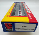 LIFE-LIKE TRAINS Life-Like 8077 OBSERVATION CAR AMTRAK HO SCALE (SILVER VISION) ROAD# 9545 NEW