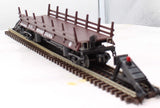 MTH 30-79092 PENNSYLVANIA Operating Log Dump Car With Logs O Scale Like New