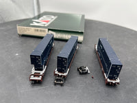 Kato 106-6125 BNSF Gunderson Double stack maxi-iv cars N SCALE (3 car set) Used as is