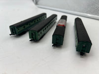 Con-Cor Set of 4 Southern Green Crescent Limited Passenger Cars N SCALE Used Excellent Damaged Box