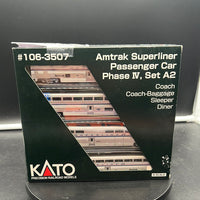 Kato 106-3507 Amtrak Superliner Passenger Car 4 Car Set Phase IV Set A2 N Scale