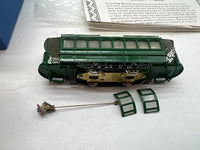 New Jersey Custom Brass NJCB  TO-404 Metropolitan Street Railway Single Truck Trolley closed trolley painted green./ white HO SCALE Like New