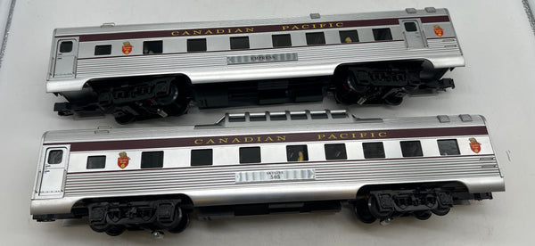 K-Line k-4618c Candian Pacific CP Aluminum Pass Cars 15" 2-Pack Streamlighted O SCALE Like New