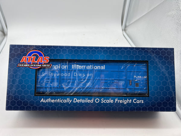Atlas Premier 3009977-2 Champion International US Plywood 55' all door Boxcar 3 rl  O SCALE NEW