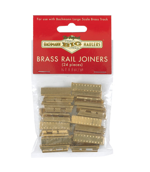 Bachmann 94657 BRASS RAIL JOINERS 24/BAG - BRASS TRACK (LARGE SCALE) NEW