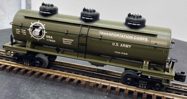 MTH Railking 30-7364 Army 3-Dome Tank Car - Army O SCALE NEW