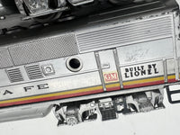 Lionel Postwar 2343P 2343T Santa Fe F-3  Diesel Locomotives set (1 pwd) with screens &  1 original box, 1 wrong box O SCALE Used Damaged Box