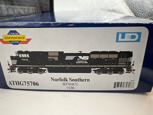 Athearn Genesis ATHG75706 Norfolk Southern SD70ACU 7230 Diesel Locomotive HO SCALE NEW