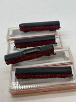 Arnold Set of 4 (5402, 5412, 5422, 5432) Southern Pacific SP Passenger Cars N SCALE Used Excellent