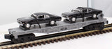 MTH Railking 30-7661 Auto Transport RailKing Flat Car w/Ertlr 1970 Nova O SCALE Like New