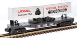 Lionel 6-0781 LRRC Flat Car Railroader Club With 2 Vans O Scale Like New