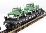 MTH Railking 30-7615 Flat Car W/ ERTL MTH Tow Trucks O SCALE Like New