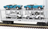 MTH Railking 30-7666 Auto Transportation Auto Carrier Flat Car w/Ertlr 1967 Camaro SS and 1967 Shelby O SCALE Like New