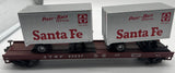 MTH 20-98111 SANTA FE Flat Car Premier O Scale Used Excellent Damaged Box