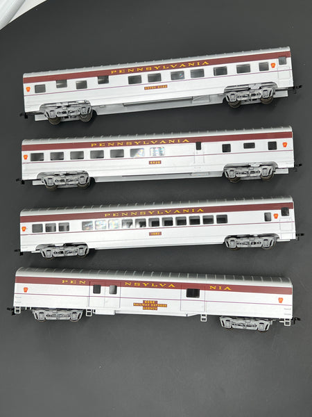 HO Scale Bargain Car Pack 7: Set of 4 Con-Cor Pennsylvania Railroad PRR Passenger Cars HO SCALE USED