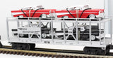 MTH Railking 30-7656 Auto Transportation Auto Carrier Flat Car - Black & Red  '57 Chevys O SCALE Like New