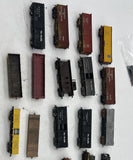 Big lot of 18 freight cars & loco--loose, broken, incomplete-- Mostly DRGW-- AS IS HOn3 Scale Used No Boxes