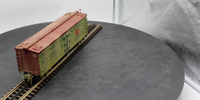 Atlas 6700 Custom Painted Oppenheimer Sausage Casings Steam Era Classics Woodside Reefer Car O Scale WEATHERED AS IS Used Excellent