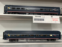 Atlas 3007090 Premier Amfleet(R) 3 Coaches & Cafe -  Amtrak (Fantasy Scheme, 50th Anniversary, Midnight Blue) 3-Rail 4 car set O SCALE NEW