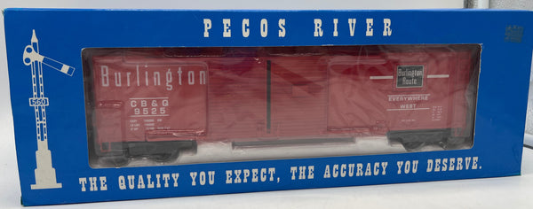 Pecos River HR-0106-1 Burlington CB&Q red D/D HI-Rail Built Boxcar 9525 O SCALE NEW