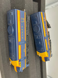 Lionel 6-58600 # 208 Alco A A Santa Fe Desel Set Blue/ Yellow O SCALE Like New