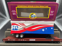 MTH Premier 20-95274 Norfolk Southern Flat Car w/ 40 Trailer - (PPG Trailer on Tuscan Flat Car - TCA 2017 Convention) O SCALE Used Excellent