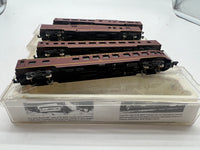 Con-Cor set of 4 Norfolk Western N&W passenger cars N SCALE Like New