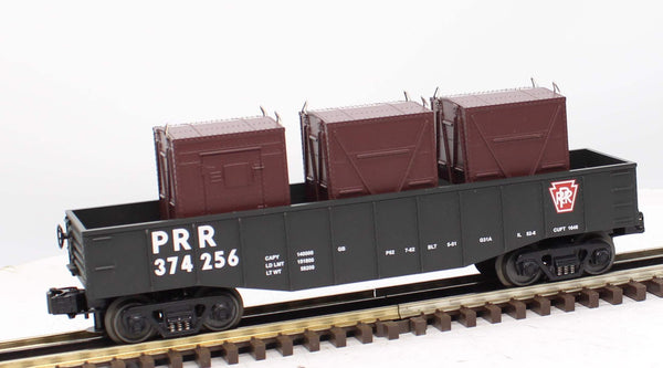MTH 30-4136B PRR PENNSYLVANIA GONDOLA W/LCL CONTAINERS CAR RAIL KING O