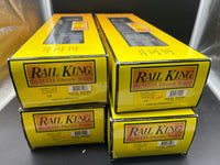 MTH 30-67691, 30-67692, 30-67693, 30-67694 MTHRRC MTH ELECTRIC TRAINS RailKing 60' Streamlined Passenger Car Set (Set of 4) O Scale NEW