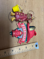 Set of 2 Misc Firefighter Ornaments  Used Excellent No Box